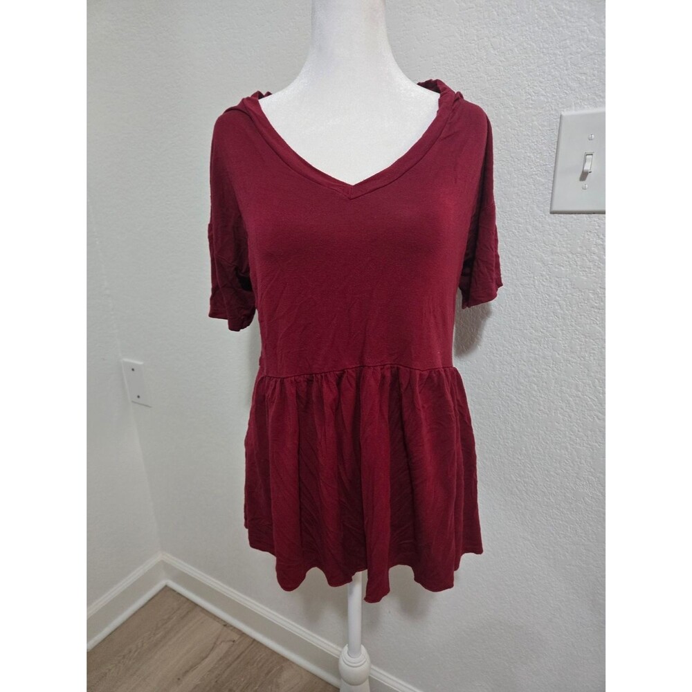 Office | Burgundy V-Neck Top